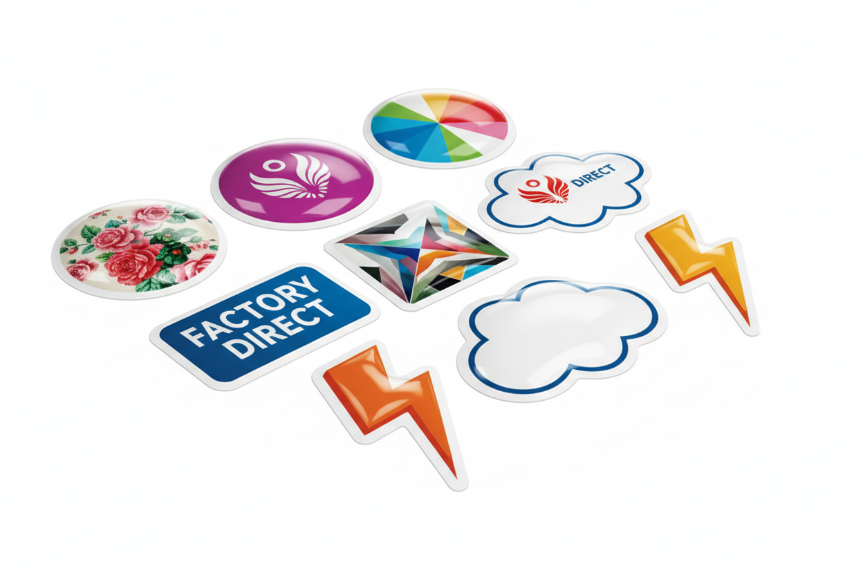 Custom UV Crystal Labels | 3D Dome Epoxy Stickers | Factory Direct